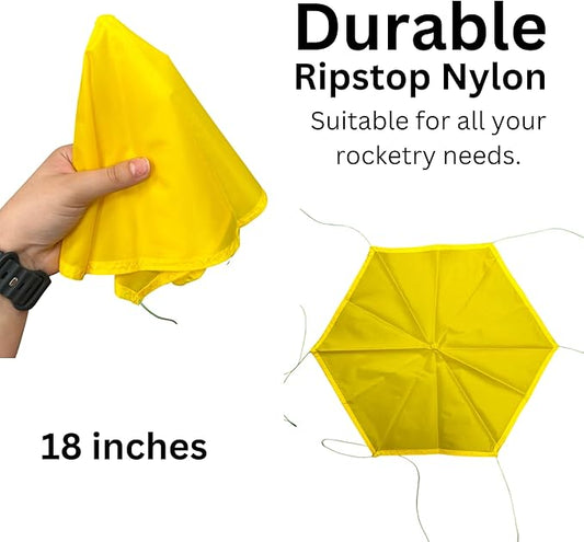 Ripstop Nylon Bottle Rocketry Parachutes (28”, 22” and 16”)